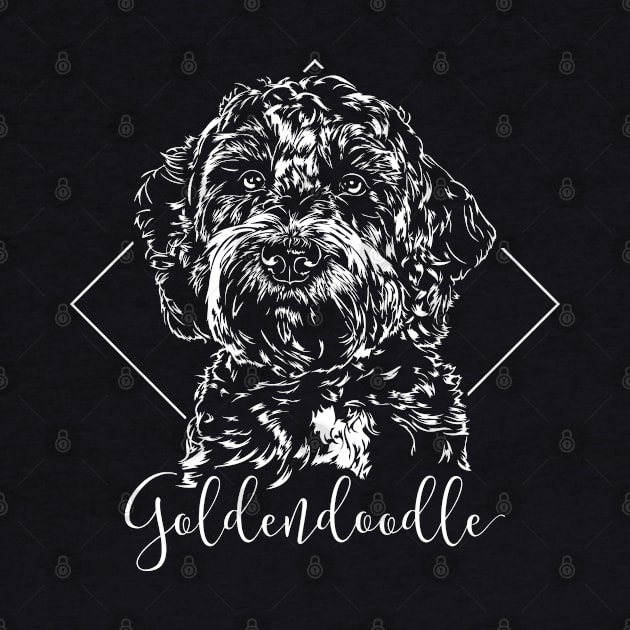 Goldendoodle dog portrait dog lover gift by wilsigns